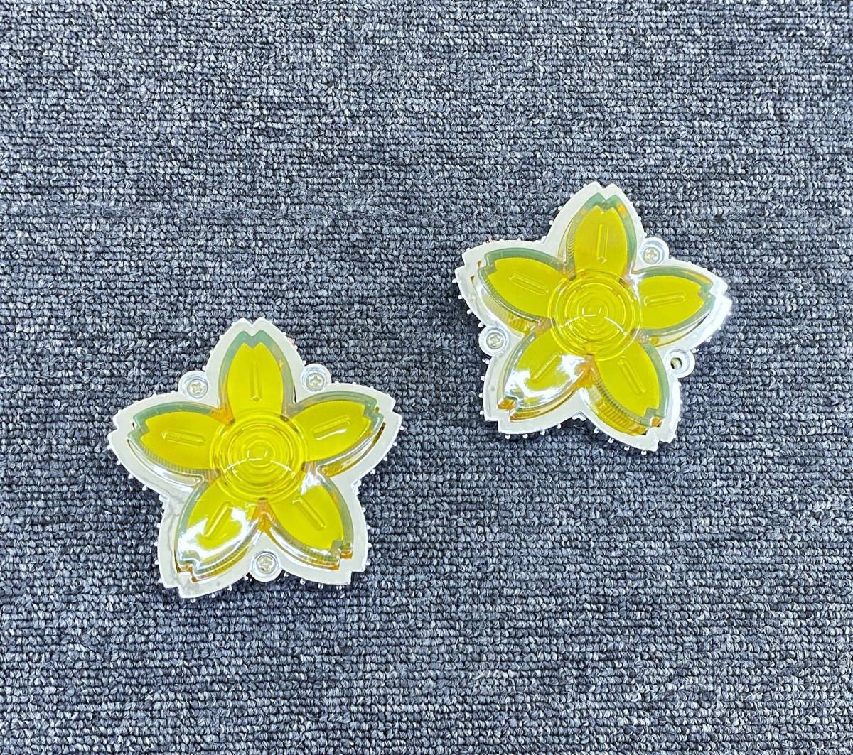 1円～ サクラマーカーランプ 黄色 イエロー クロームメッキ 桜マーカー 2個セット トラックパーツ デコトラ レトロ 旧車 昭和 G1534S