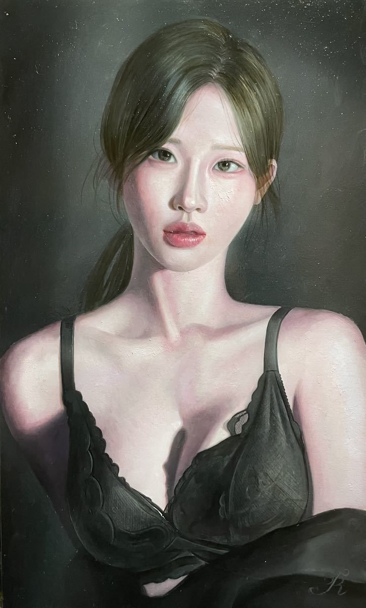 Yahoo!オークション 新作 桑澤礼 - 油彩画 「まだかな・・・」 F8 M8号