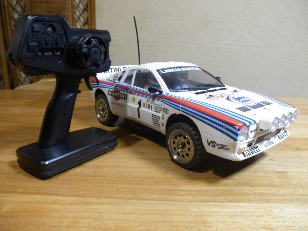★タミヤ 1/10 TA-02S♪ランチァ 037 ラリー ボディ♪タミヤ 2.4Ghzプロポ◆タミヤ 充電器付ニッカドバッテリー◇動作確認済フルセット☆
