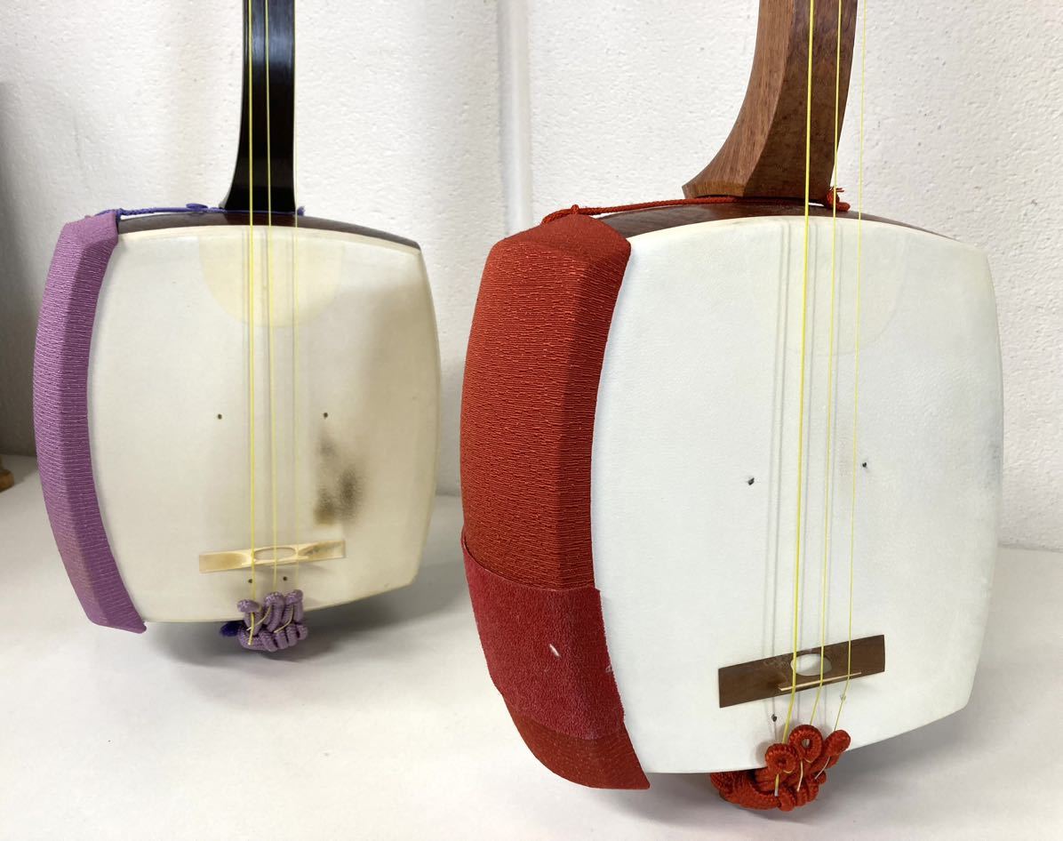 楽器・機材 花梨 中棹 地唄三味線 全長102cm ハードケース・バチ・収納袋