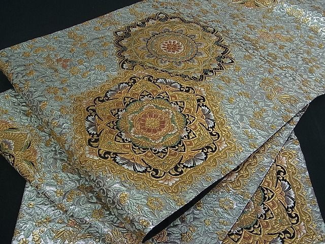 専用帯5824 ●高級 正絹 牡丹兎に花菱文 六通 袋帯 帯5824 ○高級 正絹 牡丹兎に花菱文 六通 袋帯 花美人□