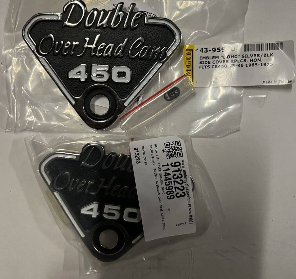 913223 Motorcyclestorehouse ホンダ　CB450 サイドカバーエンブレム　ペア売り