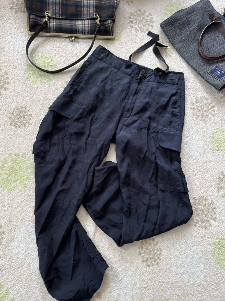 美品 Paul Smith ポールスミス 高品質素材 おしゃれカーゴパンツ ワークパンツ sizeМ ウエスト82cm対応 ダークネイビー系