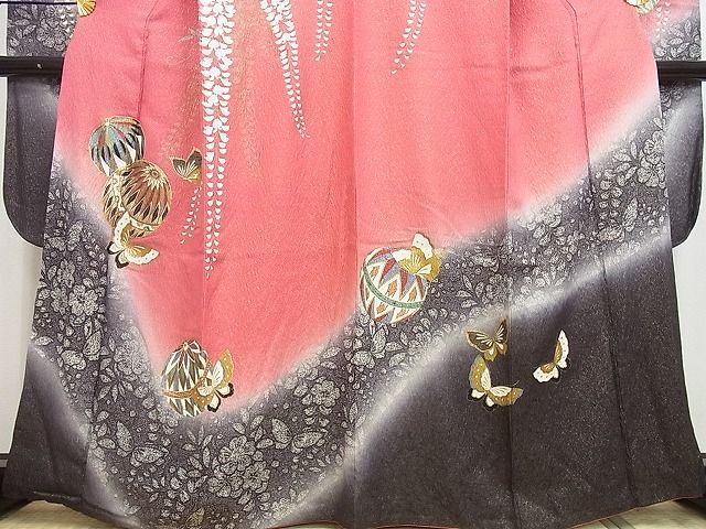 金彩 駒刺繍 暈し染め 正絹 平和屋着物□豪華振袖 逸品 平和屋着物