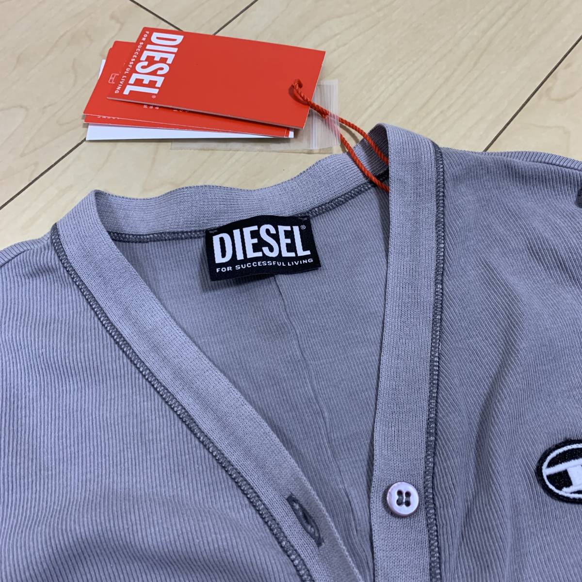 極美品 DIESEL レディースリブ コットン ストレッチ カーディガン22 新品 未使用/タグ付き/定価27,500円》DIESEL ディーゼル レディース