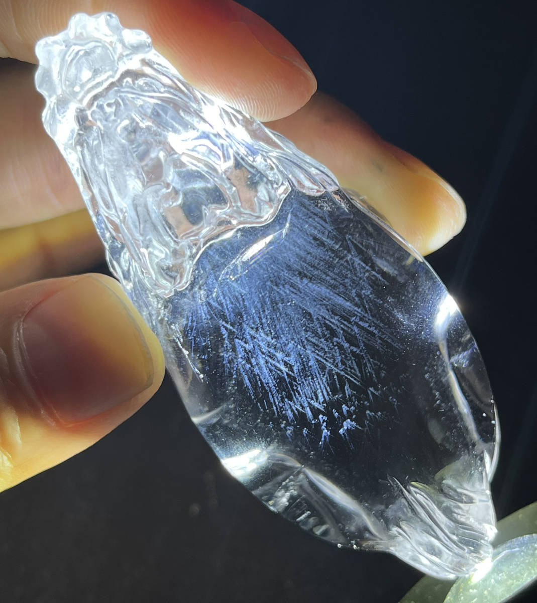 ブルーエンジェルラダー 龍亀 ロングイ【天使のはしご】神獣 風水 運勢 天然水晶 パワーストーン 天然石59.6g【LZlg-1】