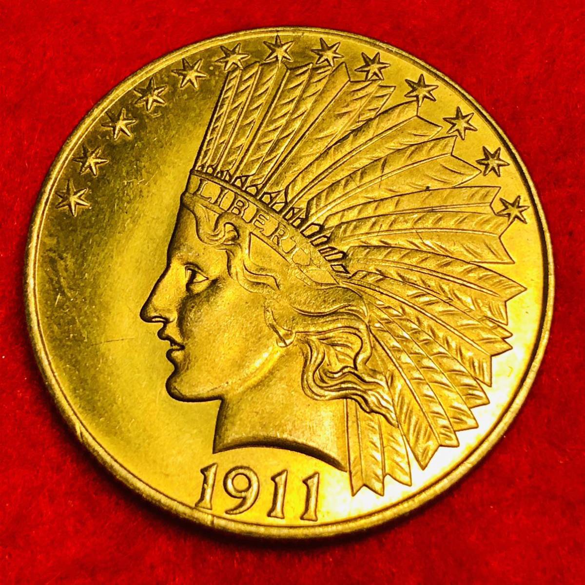 金貨 アメリカ 1911年 インディアン イーグル 10ドル金貨 小型金貨 極美品