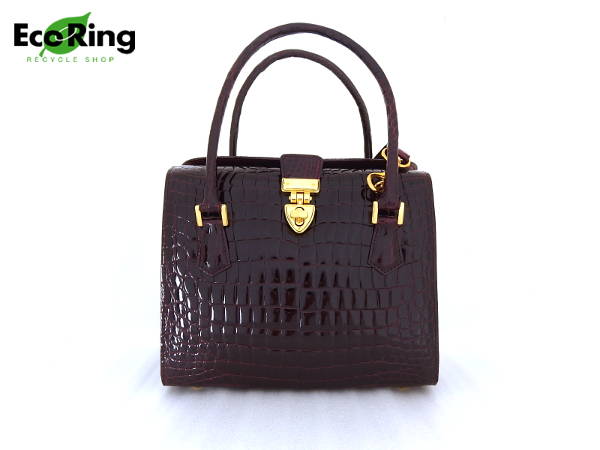 1円 クロコ型押し 2WAYショルダーバッグワインレッド DL067