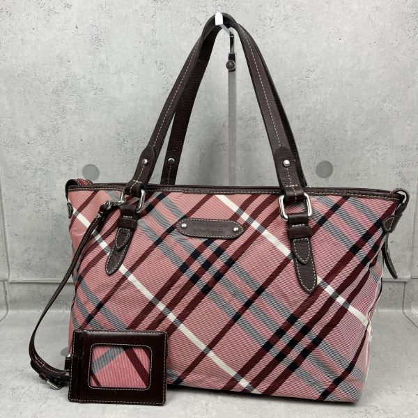 1円 BURBERRY バーバリーブルーレーベル キャンバス×レザー ショルダー 