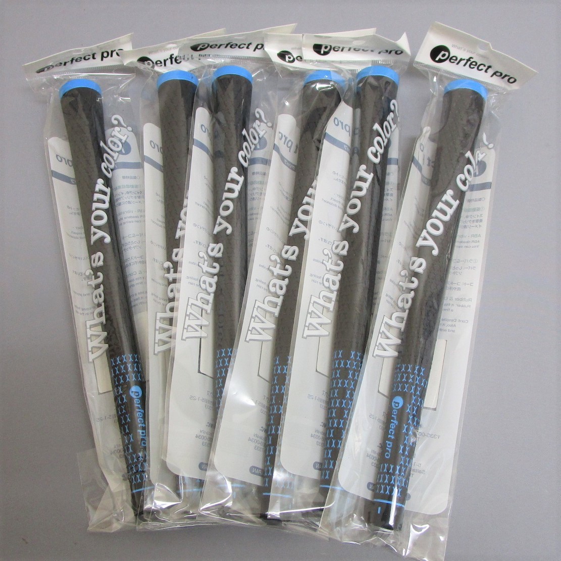 パーフェクトプロ X HOLD BLACK RUBBER 6本 スカイブルー ラインあり ブラック perfect pro ホールド ブラック ラバー XHBR-60-SB