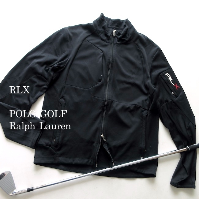 【RLX / POLO GOLF ラルフローレン】インナーにも◎ 快適 ジップアップ ゴルフ ジャケット 黒!!　（メッシュ ロゴ）