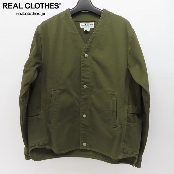 ☆SASSAFRAS/ササラス ノーカラー ミリタリーシャツジャケット/S /060
