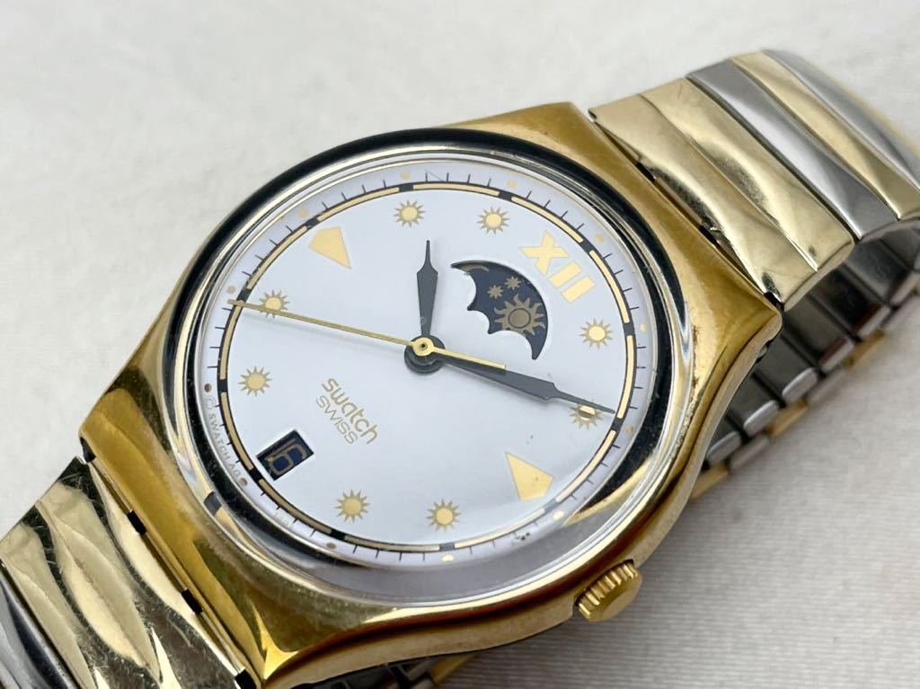 swatch 蛇腹金色、銀色ベルト腕時計 中古品です。 - 新品 Swatch 