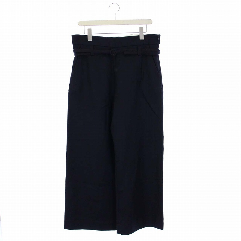マルニ MARNI ワイドパンツ スラックス ハイウエスト ウール 40 M 紺 ネイビー /KH レディース
