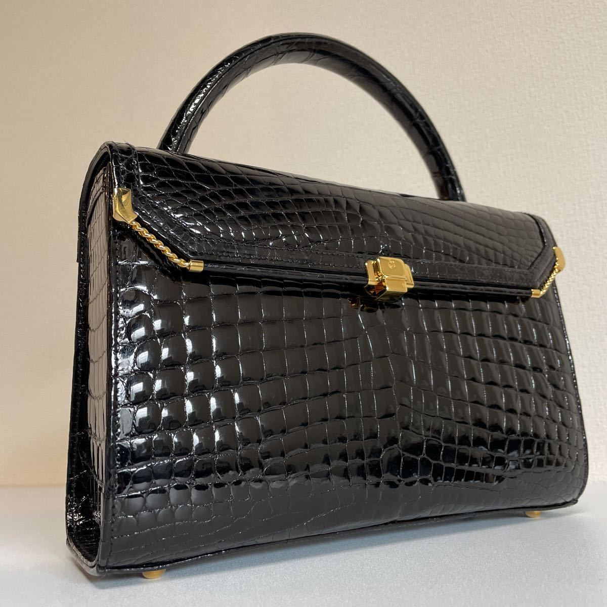 美品 コンテス COMTESSE 最高級 クロコダイル ジャッキー ハンドバッグ 