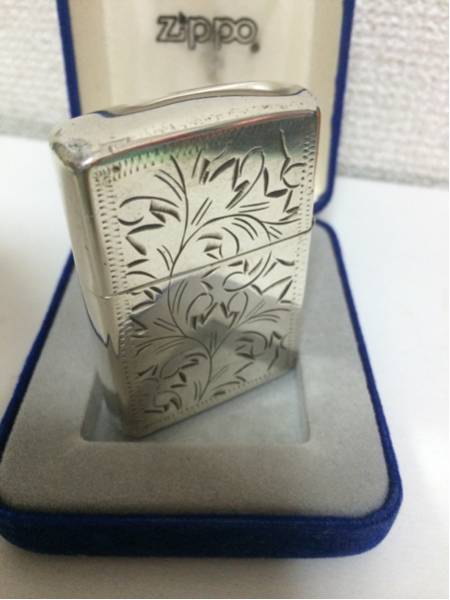 zippo ライター スターリングシルバー 手彫り 両面 2004 柄 ZIPPO