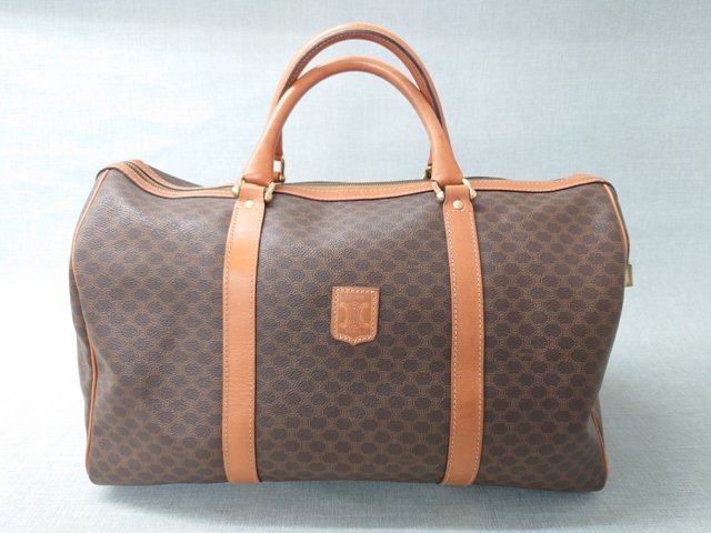 CELINE45cm ボストンバッグ 旅行鞄 マカダム柄 PVC CELINE45cm 【中古