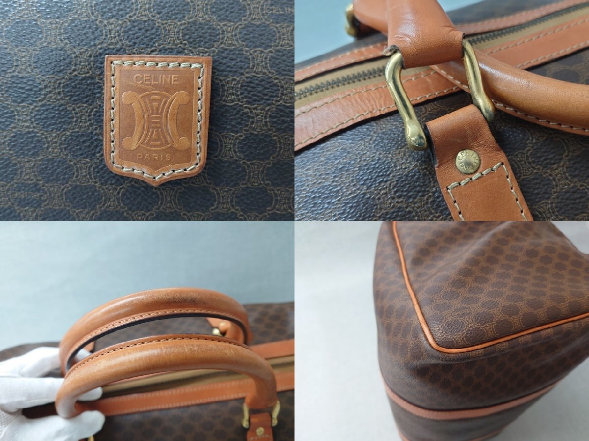 中古品：B】CELINE ボストンバッグ マカダム柄 横幅約45cm フランス製 
