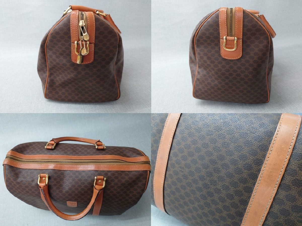中古品：B】CELINE ボストンバッグ マカダム柄 横幅約45cm フランス製 