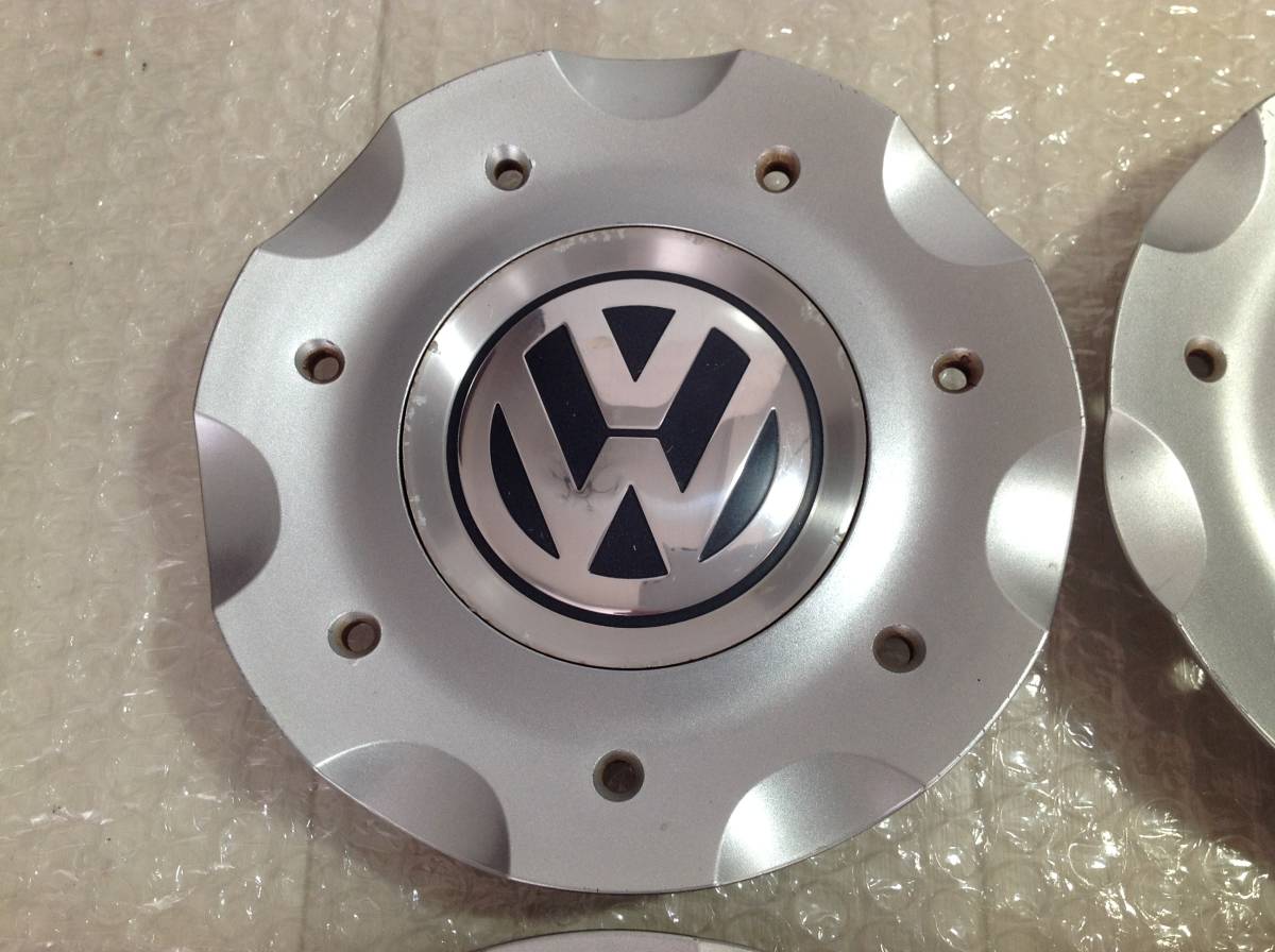 4】 VW フォルクスワーゲン 純正 ホイール センターキャップ 4個/ ホイールキャップ / 中古 純正 センターキャップ VW FAW-VW ハブ 純正15インチ