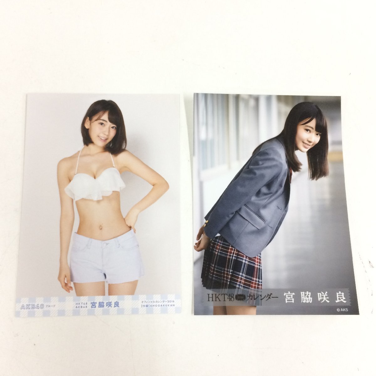 f115□ 【現状品】 宮脇咲良 生写真 HKT48 AKB48 2016 カレンダー 特典 