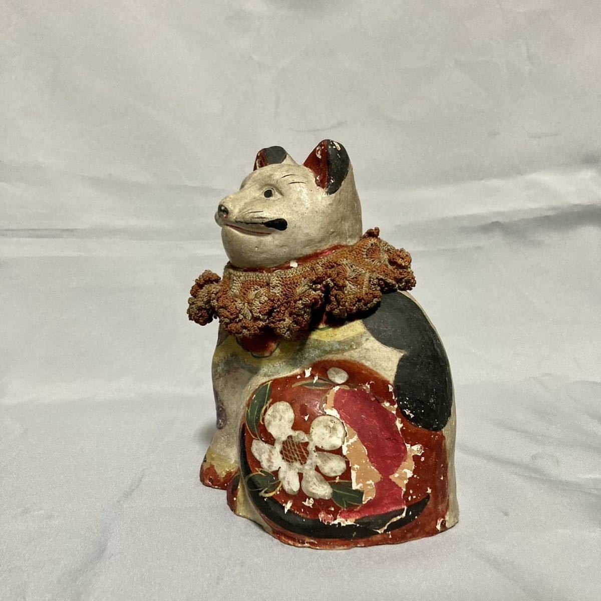 土人形花巻土人形猫招き猫江戸期