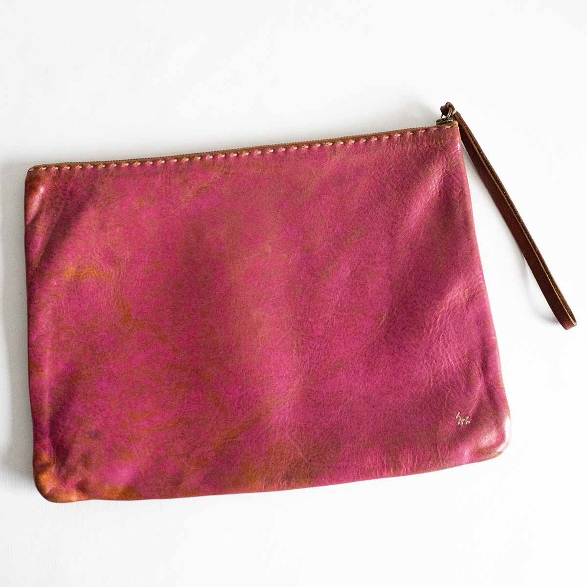 【希少】HENRY CUIR 【刺繍 クラッチバッグ】 レザー アンリークイール 2302306