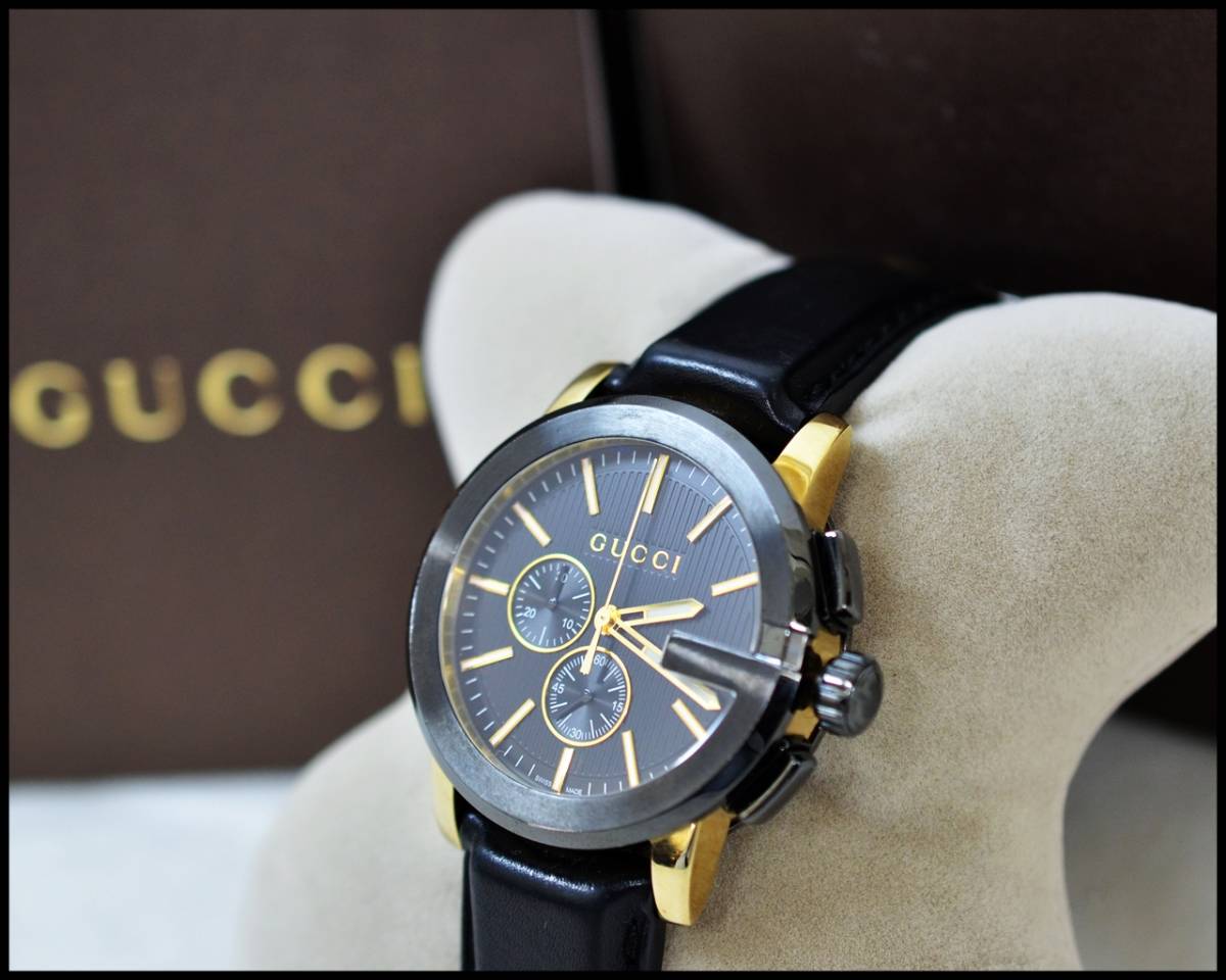 Gクロノ GUCCI 101.2 緑屋質屋グッチ ステンレススチール×型押し 