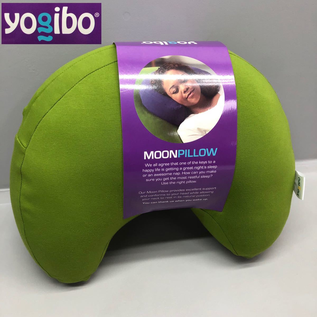 T□未使用 yogibo ヨギボー MOON PILLOW ムーンピロー ライムグリーン