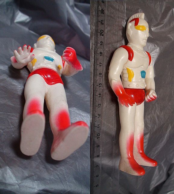 ジャンボーグA ②火31当時物 無版権 パチ怪獣 ソフビ 人形 1973年「検