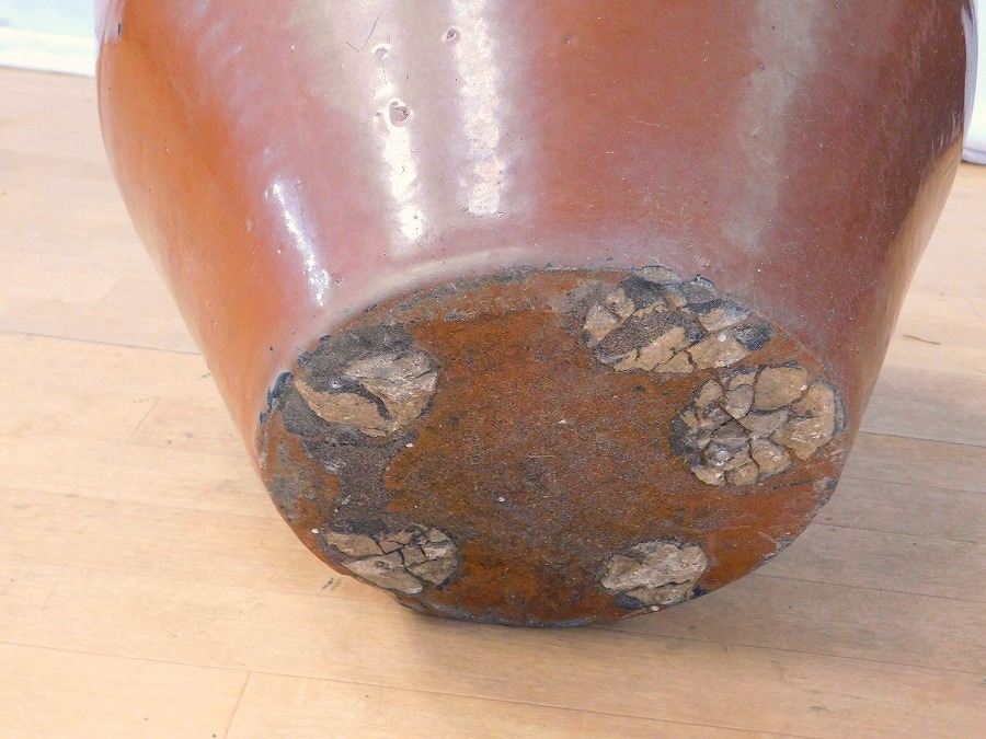 M801Mちょる 大きな陶器製の甕 大壺 水瓶 カメ 大花瓶＜直径41×高さ