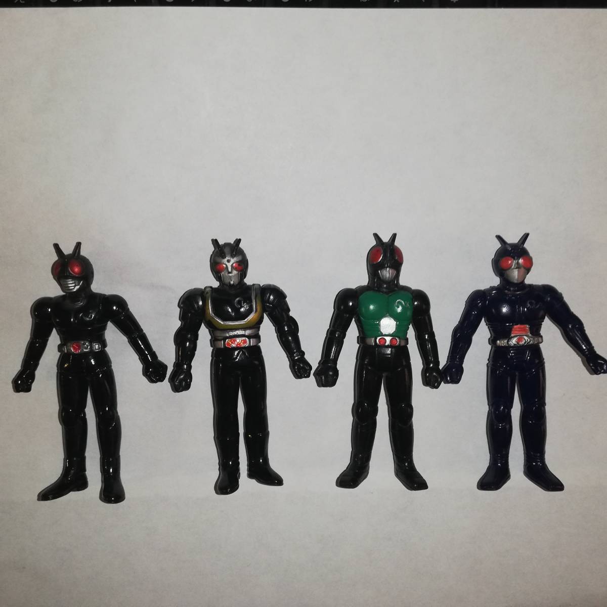 ☆仮面ライダーBLACK BLACKRX ミニソフビ 4種 ☆中古品 ☆縦約8センチ 
