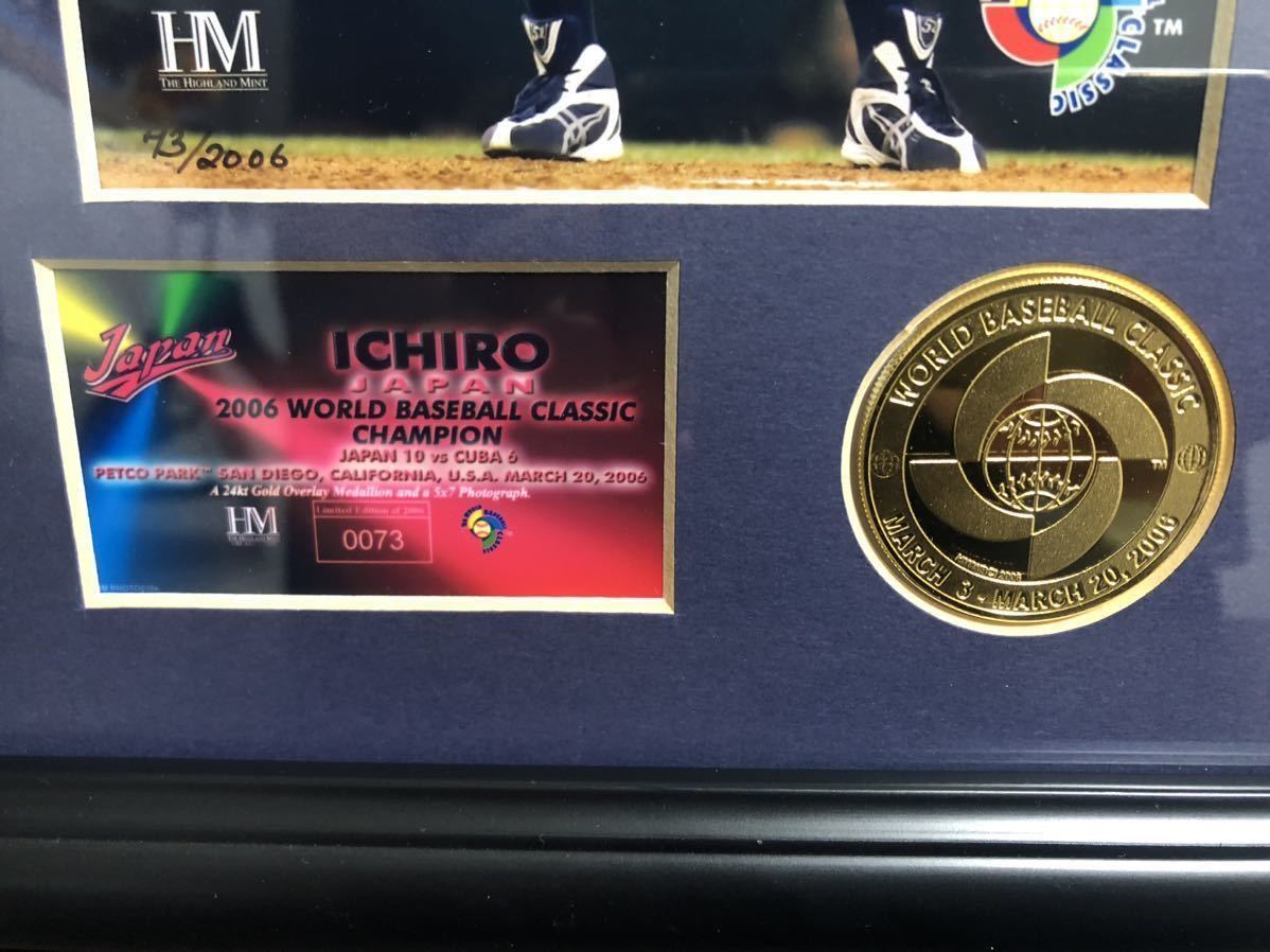 2006個限定 イチロー 2006 WBC 優勝記念 フォト メダル 額装 2006 WBC