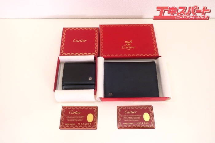 カルティエ Cartier パシャ 札入れ コインケース レザー ブラック 2点セット 未使用 戸塚店