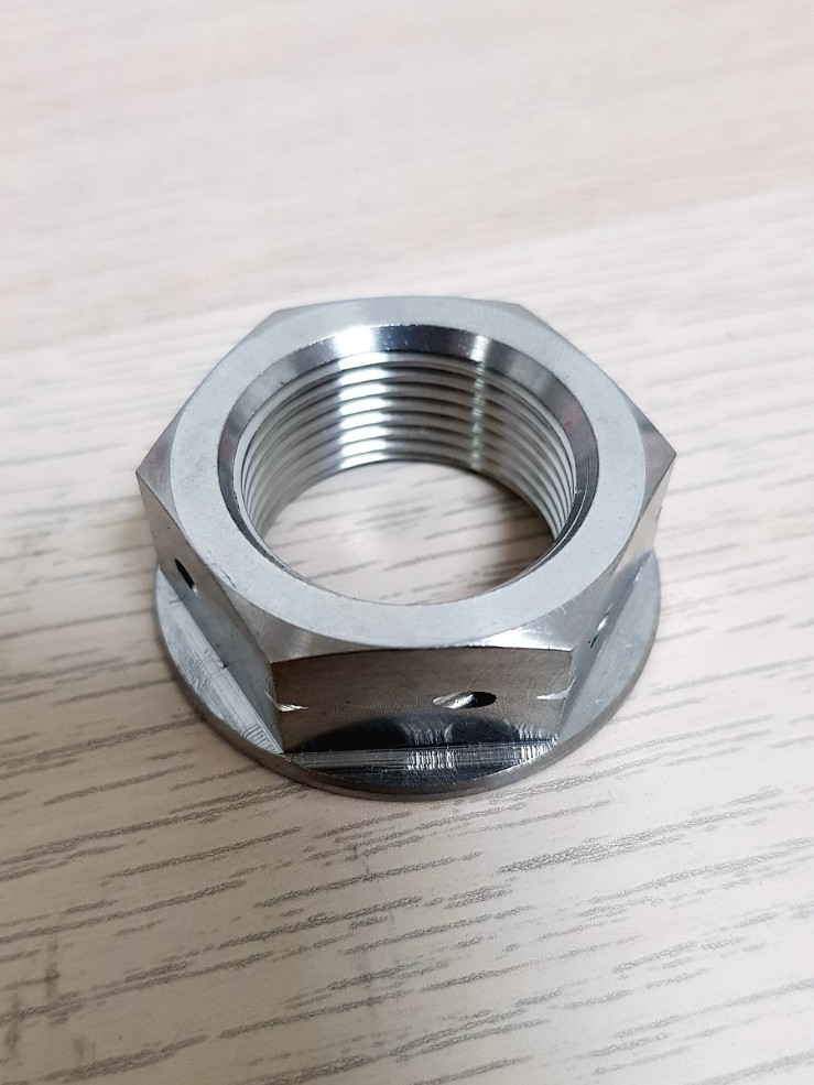 14-A◆ヤマハYZF-R1/R6、カワサキZX-10R、スズキ GSX-R1000、ホンダCBR1000RR 2017、BMW S1000RR用チタン合金 M24xP1.5 リアアクスルナット