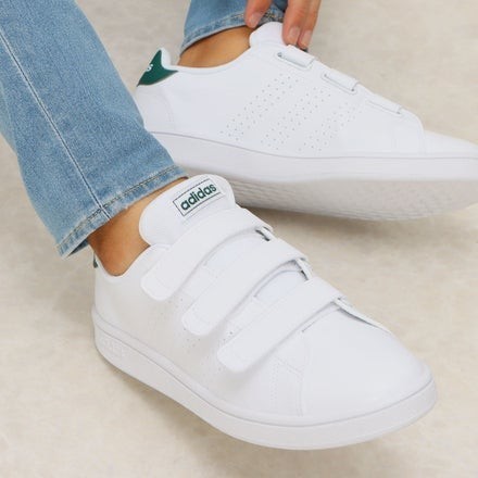 最値!新品!ラスト1点!完成型ビンテージ再構築!アディダス アドバンコート高級ベロクロ スニーカー!名作カラー!ホワイト×グリーン!白 27cm