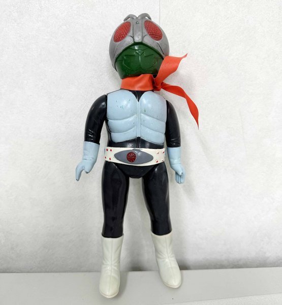 当時物 希少 ☆ 旧バンダイ 仮面ライダー 旧1号？ 面取れ ソフビ 約 
