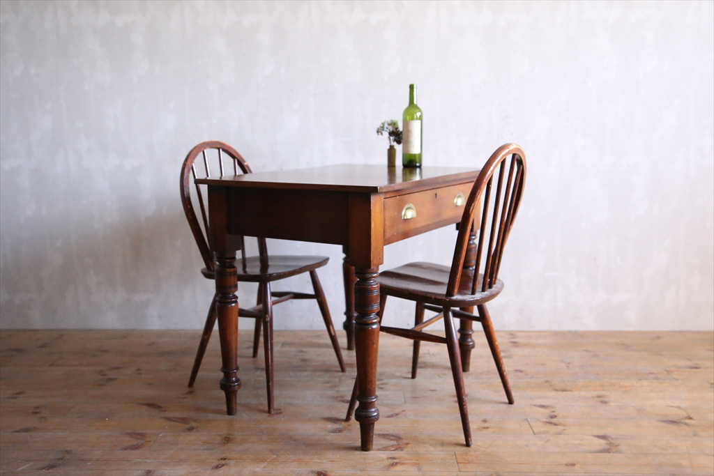 フランスアンティーク古木ダイニングテーブル⁄木製机⁄作業台⁄デスク(68