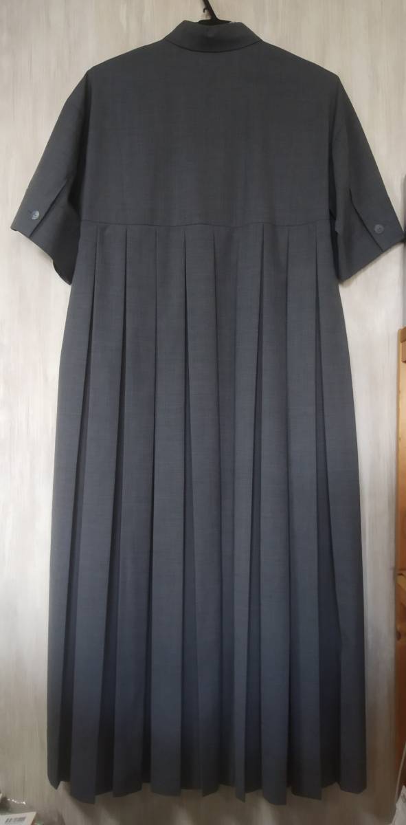 ♪ENFOLD エンフォルド♪グレー プリーツ5分袖 ワンピース♪36 新品