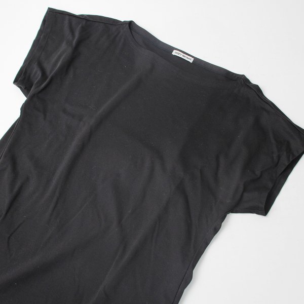 ISSEY MIYAKE イッセイミヤケ ストレッチドルマンカットソー M/ブラック Tシャツ ボートネック スリット【2400013264570】
