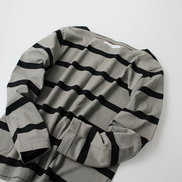 2020AW MHL エムエイチエル マーガレットハウエル WIDE STRIPE DRY JERSEY ボーダーカットソー 2/カーキ【2400013268448】