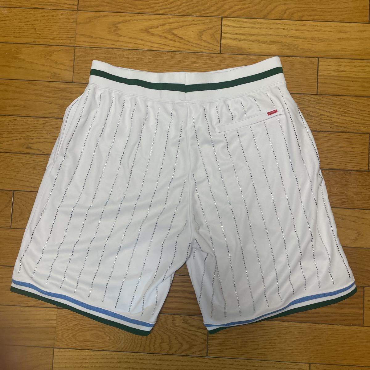 新品 Supreme 22SS Rhinestone Stripe Baseball Short シュプリーム 