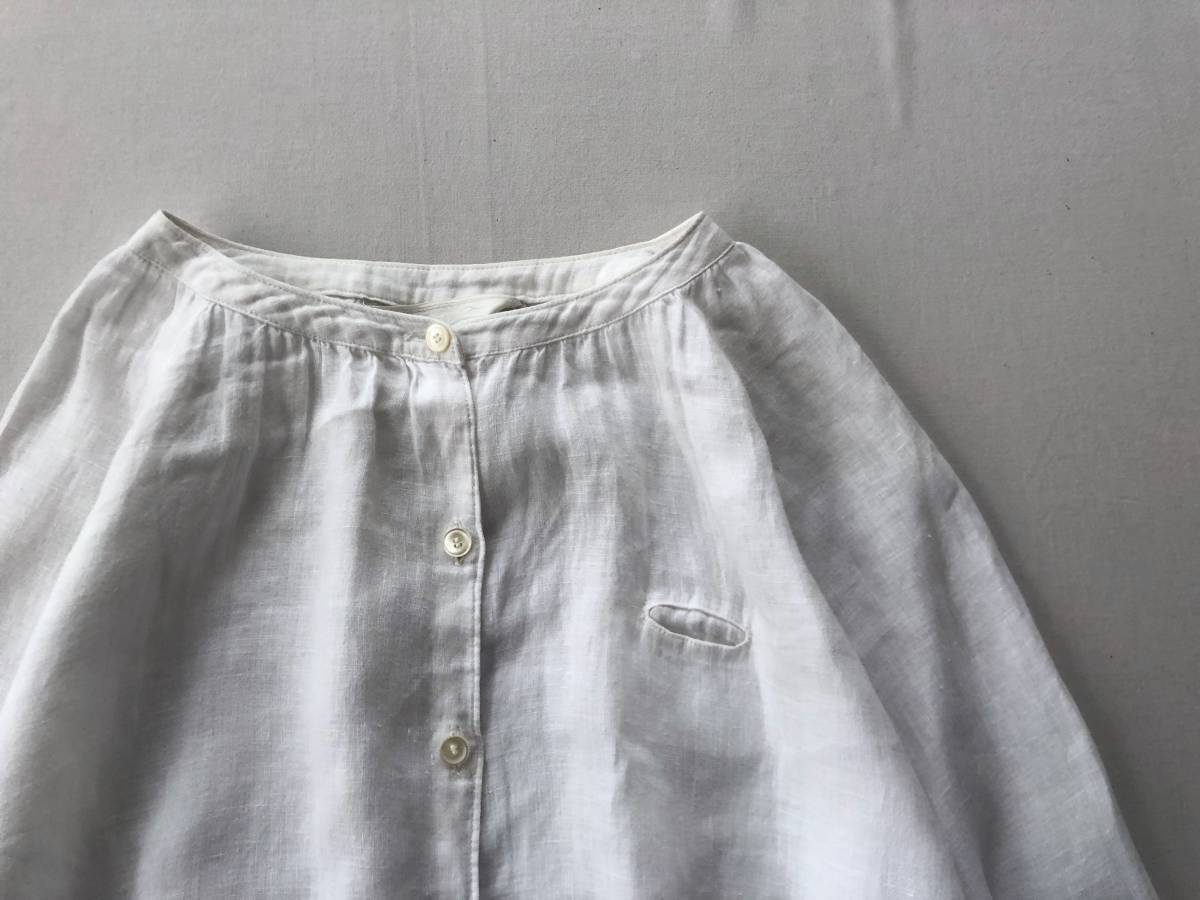 リゼッタ Lisette 可愛いリネン100%バンドカラーブラウス 美品 【公式 