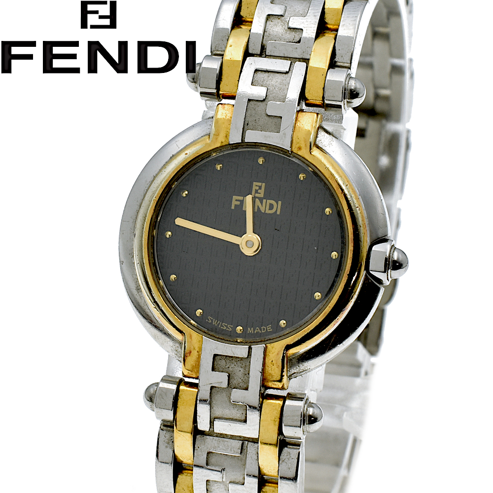 フェンディ レディース時計 750L 黒文字盤 QZ フェンディ 750L ズッカ