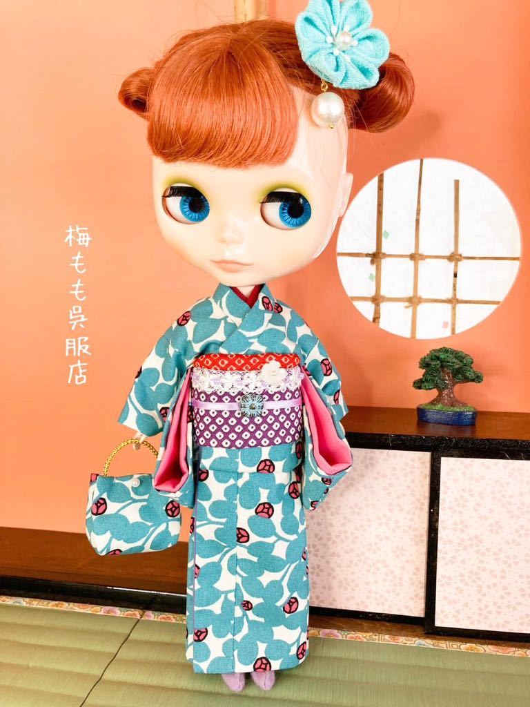 ブライス着物セット・リカちゃん・アウトフィット Blythe ☆梅もも呉服