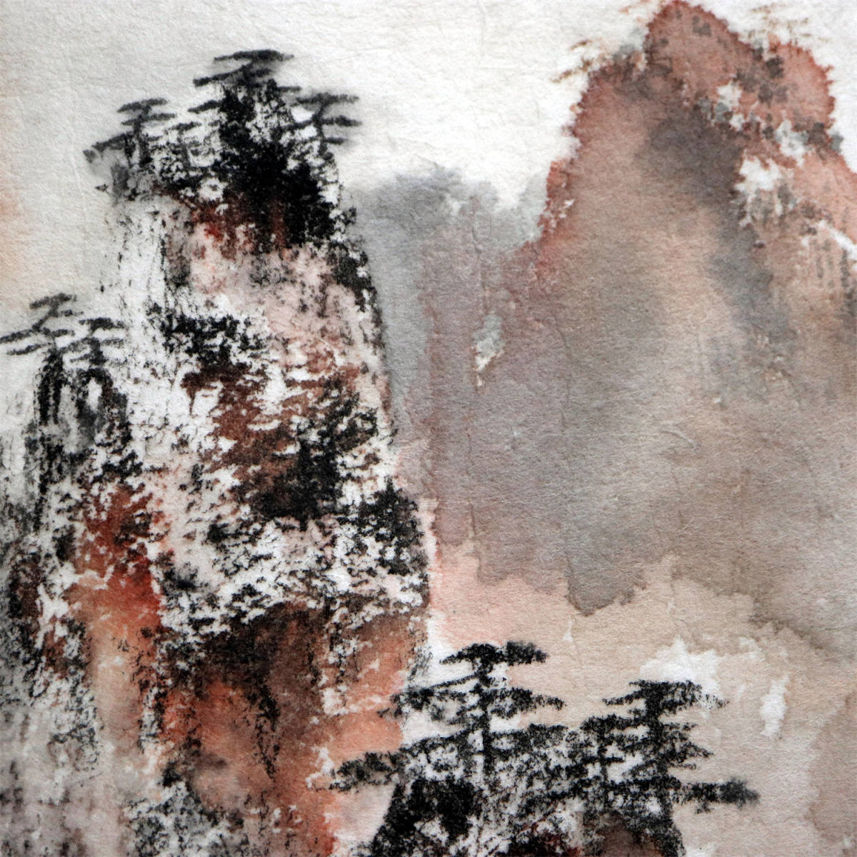 真作 胡振郎 額縁 中国書画 肉筆保証 紙本 山水画 水彩画 古美術 骨董 