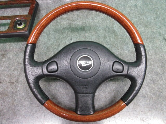 ☆ミラジーノ/ジーノターボ GF-L700S 純正 ステアリング/木目パネルset