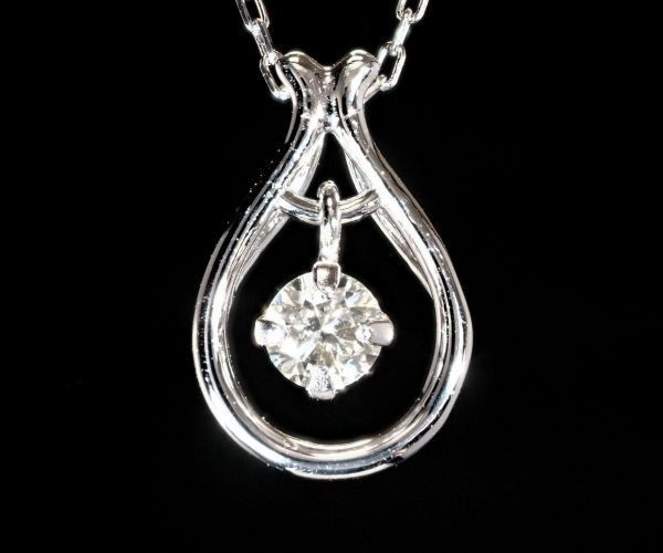 【輝く最高級】天然 ダイヤモンド ネックレス 揺れる ドロップ 雫 ダンシング K18 国内生産品【高品質ダイヤ使用】18金 (刻印有 1 1375