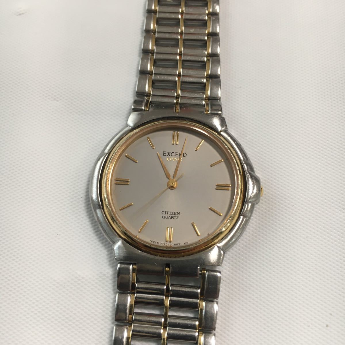 電池交換済 CITIZEN EXCEED EUROS メンズ 腕時計 クォーツ 3針 2730 