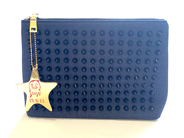 DIAVEL キャンバストラベルポーチ/デニム (大)